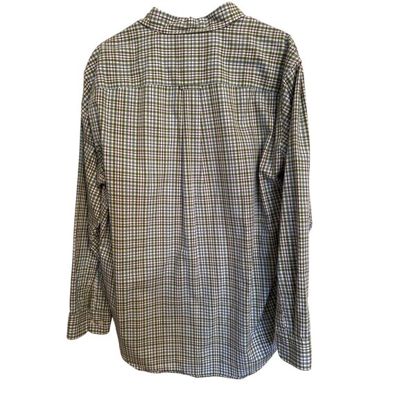 Pendleton Mens Bridgeport Button Up Shirt L Green Plaid 100% Cotton Long Sleeve - Picture 2 of 7